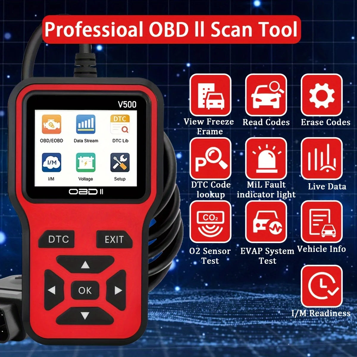 OBD2 Scanner Diagnostic Tool – Engine Code Reader (1996+) Peaceful Pleasures Health and Wellness