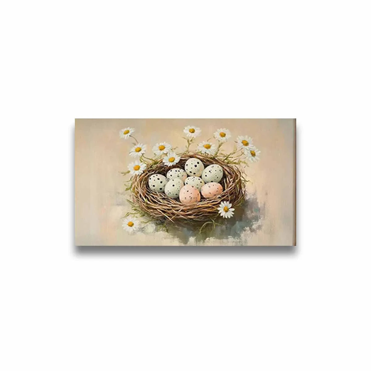Easter Bunny Farmhouse Canvas Wall Art | Spring Floral Print