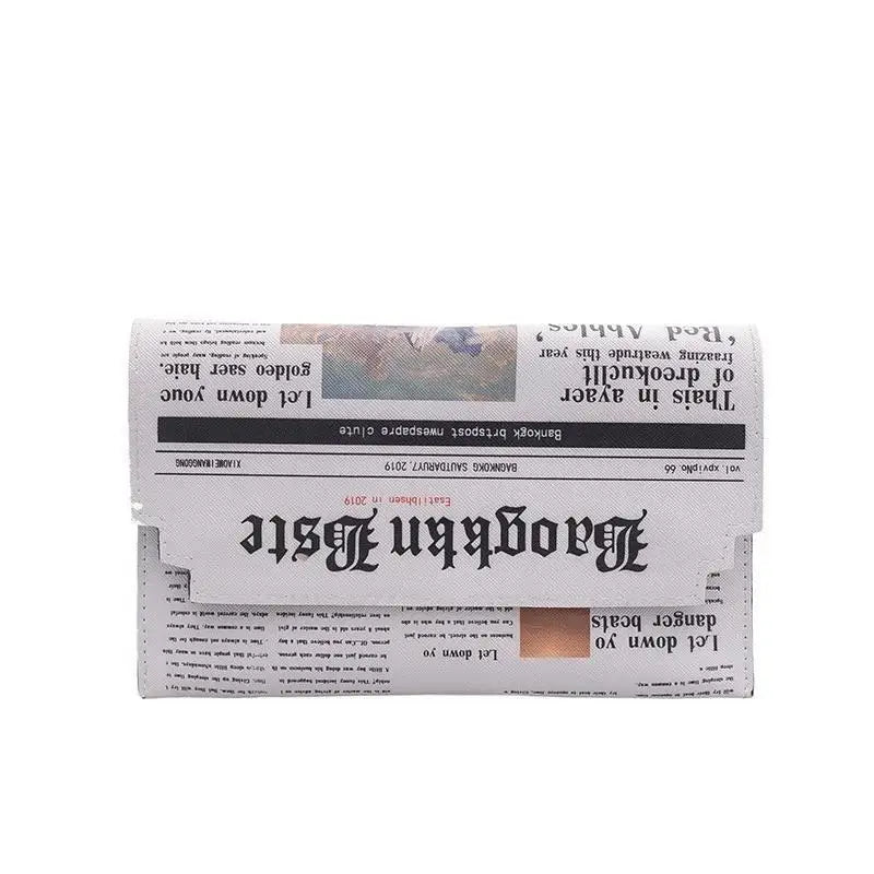 Women Newspaper Messenger Bag Shoulder Personality Fashion Small