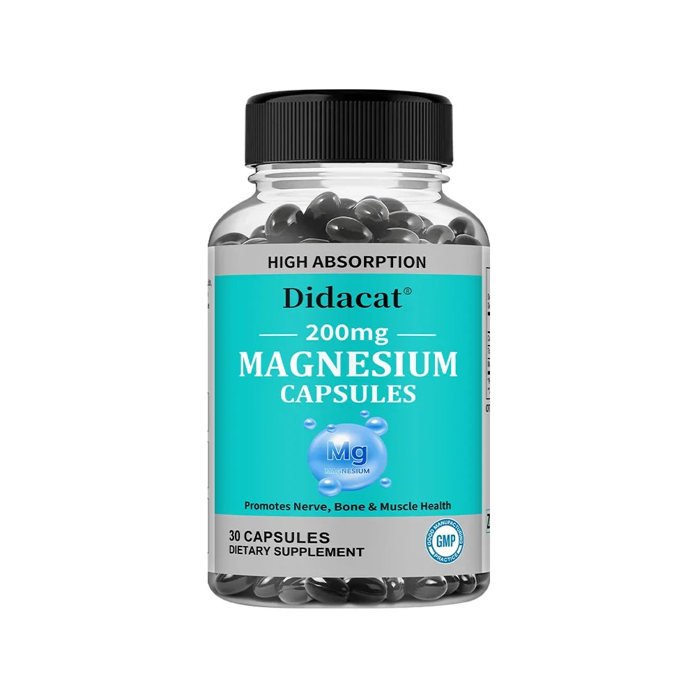 Magnesium Citrate Capsules, Mineral Daily Nutritional Supplement Supports Muscle Nerve Bone Cardiovascular & Night Rest Wellness Peaceful Pleasures Health and Wellness 60 count-1 bottle