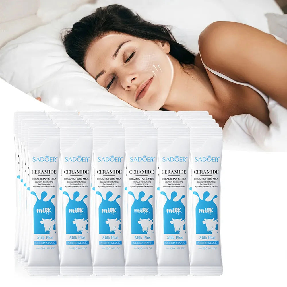 SADOER Milk Sleeping Face Mask 30pc – Hydrating & Anti-Wrinkle
