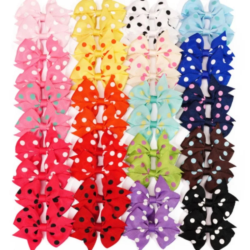 20pcs/set 2.2'' Polka Dot Grosgrain Ribbon Bows Hair Clips for Girls Handmade Bowknot Hairpin Barrettes Kids Hair Accessories Peaceful Pleasures Health and Wellness