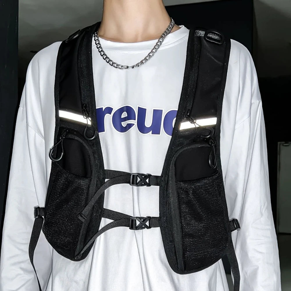 Reflective Tactical Vest with Phone Pocket & Storage Peaceful Pleasures Health and Wellness