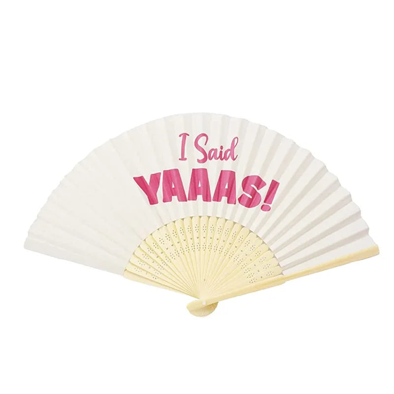 Silk Fan Bachelorette Party Decor | Bridal Shower "She Said Yaaas"
