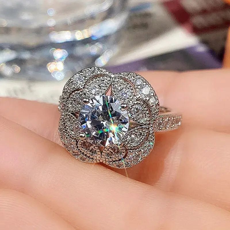 925 Silver CZ Diamond Bridal Ring Set – Women's Wedding Ring