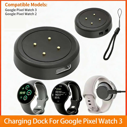Google Pixel Watch 3 & 2 Charging Dock – USB-C with Lanyard