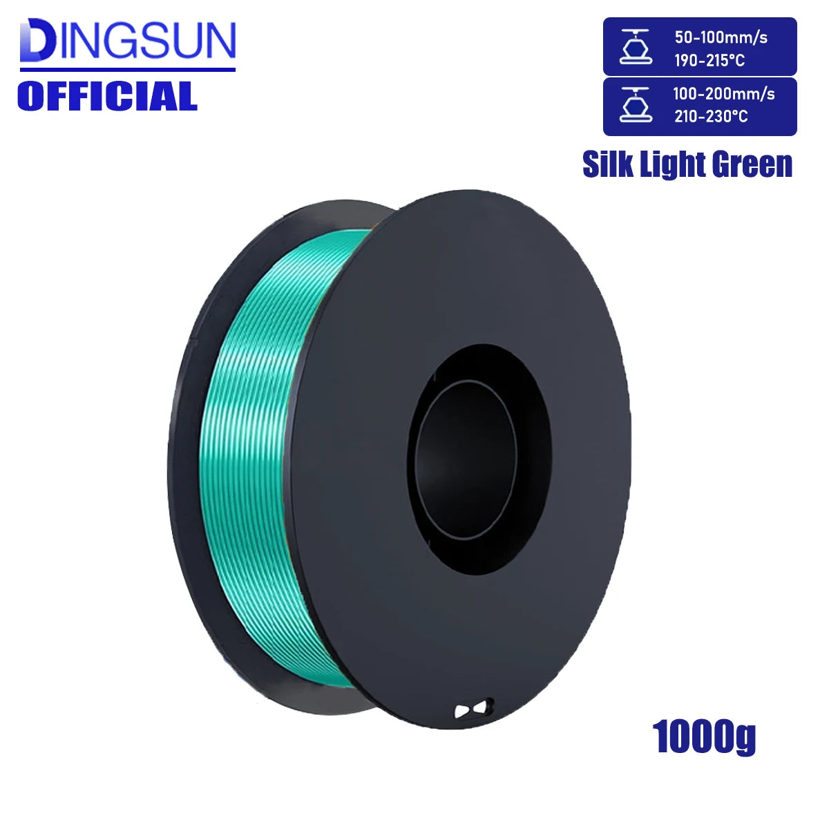DINGSUN 3D Silk PLA+ Filament 1.75mm Multicolor 200g–1kg Spool