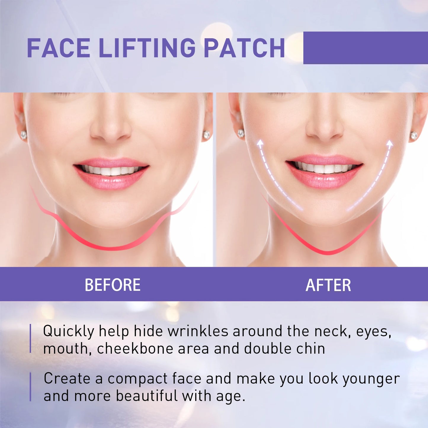 Jaysuing V-Shaped Thin Face Stickers Slim Anti Wrinkle Enhancing Tightening Facial Lift Up Neck Eye Double Chin Skin Care Makeup Peaceful Pleasures Health and Wellness