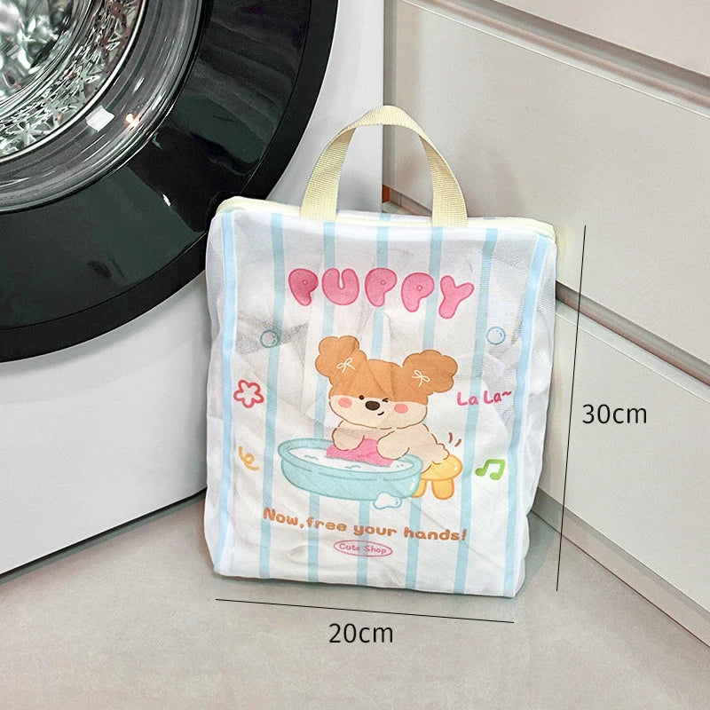 Cute Bear Kids Laundry Bag – Portable Mesh Washing Bag Mesh Laundry Bag Peaceful Pleasures Health and Wellness A1