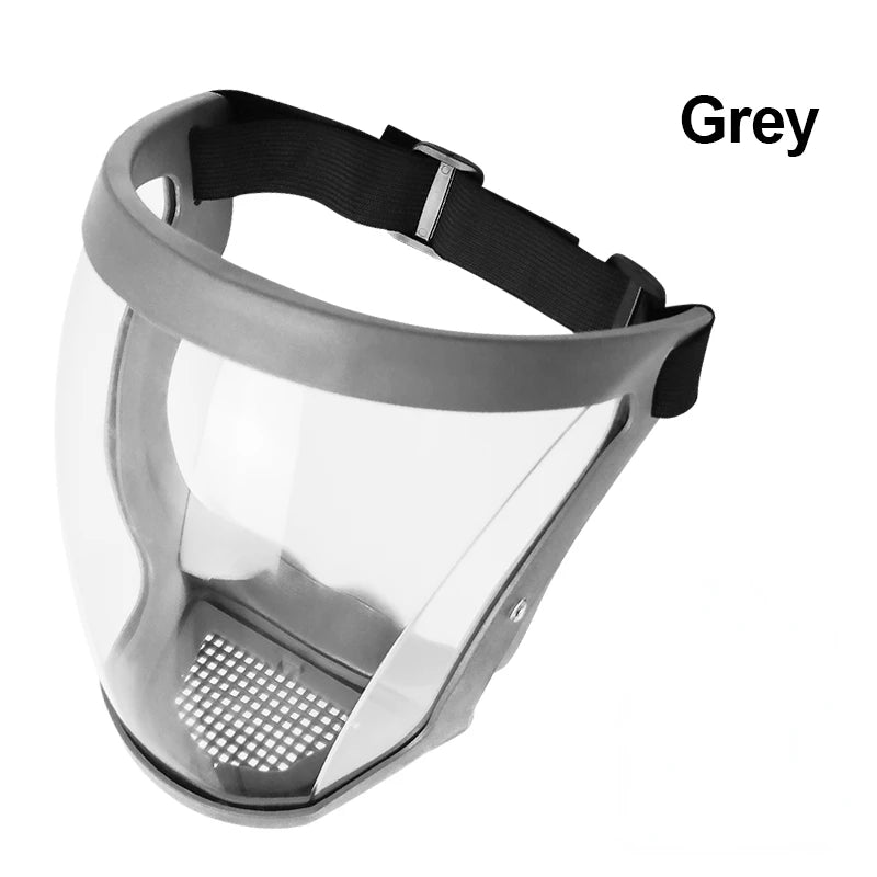 Work Protection Mask Full Face Shield Reusable Home Kitchen Splash Protection Mask Anti-fog Windproof Dustproof Mask With Filter Peaceful Pleasures Health and Wellness pale