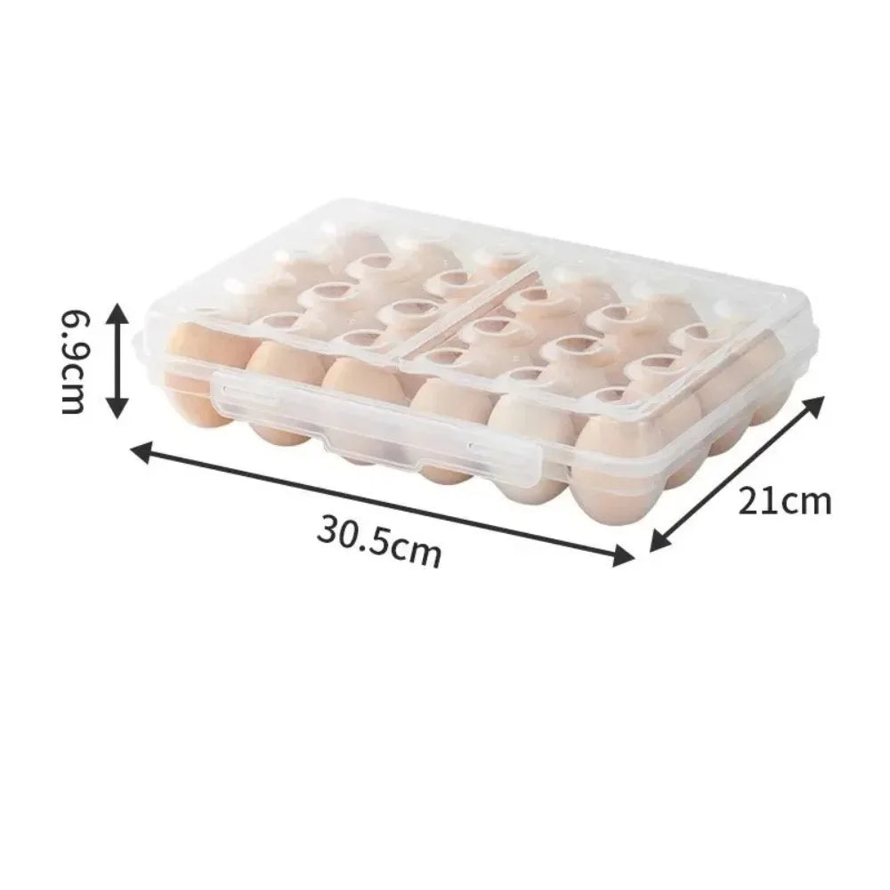 Stackable Egg Holder with Lid | Transparent Plastic Egg Organizer