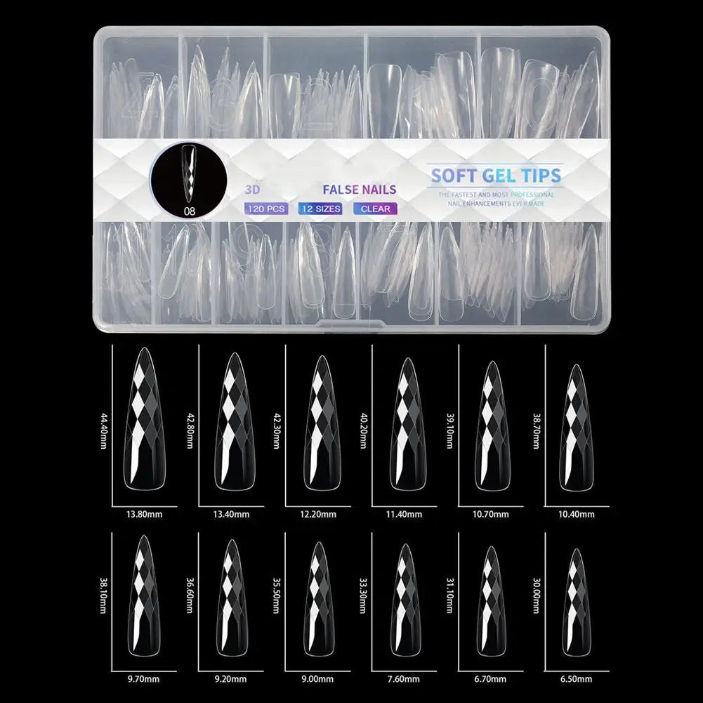 3D Rhombus Facet Nail Extension Tips,Clear Full Cover False Nail Extension Mold For DIY Nail Art Salon Manicure UV Gel Nail Mold Peaceful Pleasures Health and Wellness I