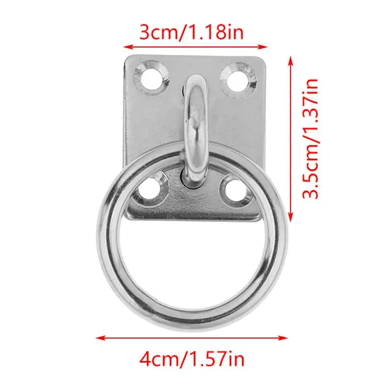 Silver Stainless Steel Universal With Ring Marine Eye Plate Stable Rust Protection Boat Cabin Accessories Peaceful Pleasures Health and Wellness
