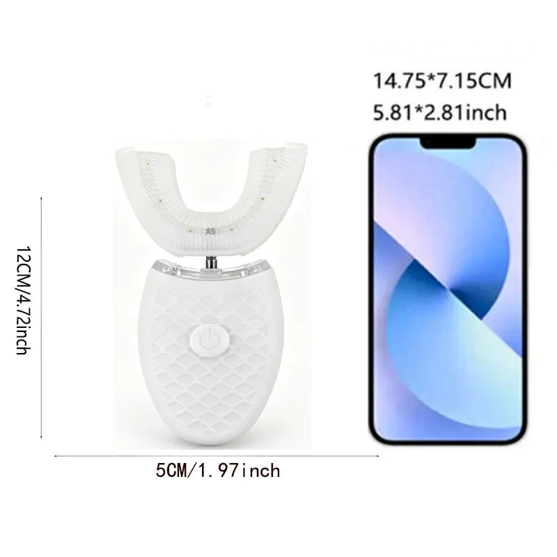 Waterproof 360u type electric toothbrush for adults, ultrasonic nylon brush head, oral cleaning tool, USB charging Peaceful Pleasures Health and Wellness