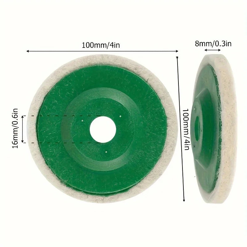 4" Wool Polishing Wheel Discs for Angle Grinder | 100mm Pack Peaceful Pleasures Health and Wellness