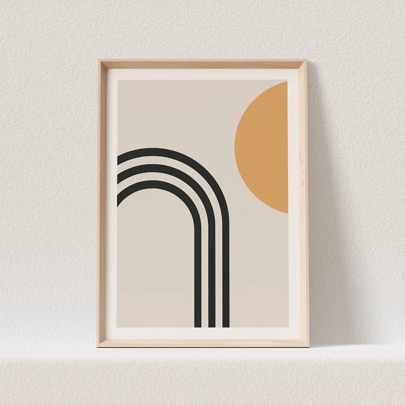 Boho Abstract Geometry Canvas Wall Art | Minimalist Print
