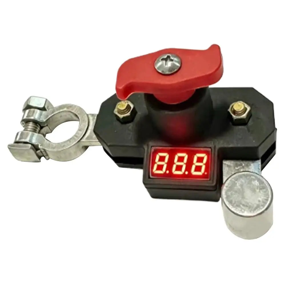 12V-24V Car Battery Disconnect Switch with Digital Voltmeter, 180° Rotatable Power Cut-Off Kill Switch for Car Truck RV Boat ATV Peaceful Pleasures Health and Wellness C