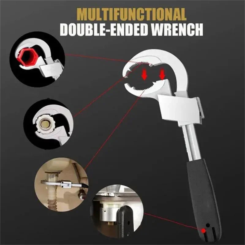 Multifunctional Bathroom Wrench Set – Adjustable Pipe Spanner
