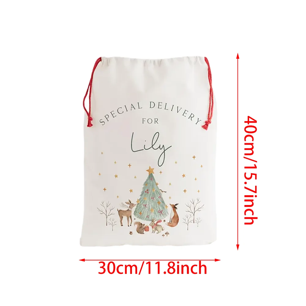 Custom Santa Sack Set 2Pcs | Baby's First Christmas Gift Bag Christmas Gift Sack Peaceful Pleasures Health and Wellness