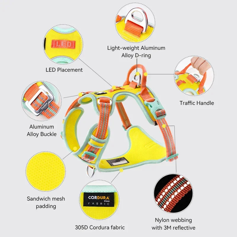 Truelove No Pull Dog Harness Reflective Breathable Adjustable Training Vest for Small Medium Large Dogs Night Walking TLH5657 Peaceful Pleasures Health and Wellness