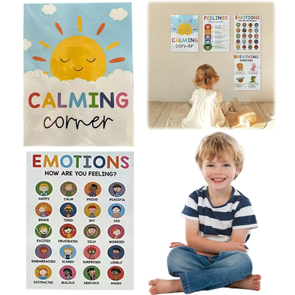Feelings Chart Mood Meter Poster Set | Calm Corner Wall Art