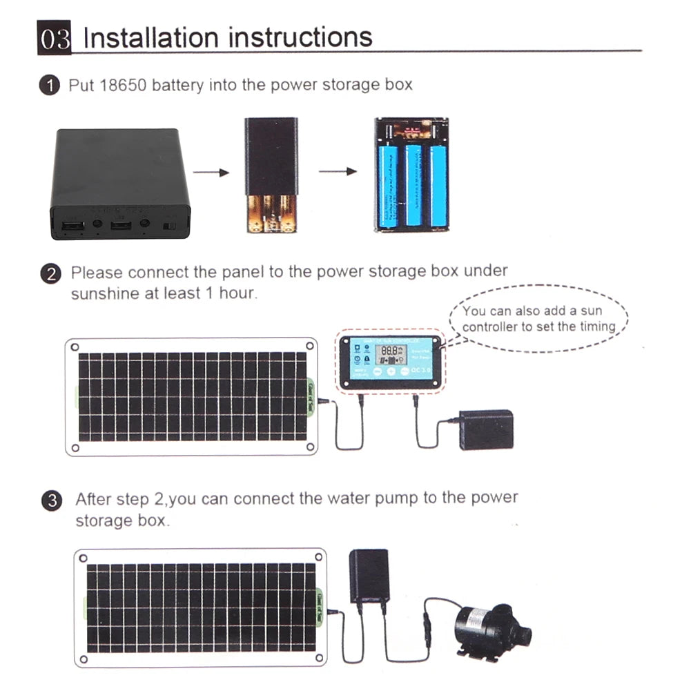 Solar Panel Water Pump 18V 30W Garden Decoration Mini Solar Panel Fountain Watering System Energy Saving Kits for Fish Tank Peaceful Pleasures Health and Wellness
