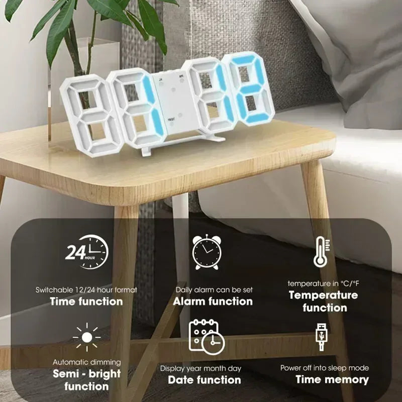 Digital Wall Clock Desk Watches Electronic Alarm Modern Home Decoration for Bedroom Decor Interior Led Table Clocks Living Room Peaceful Pleasures Health and Wellness