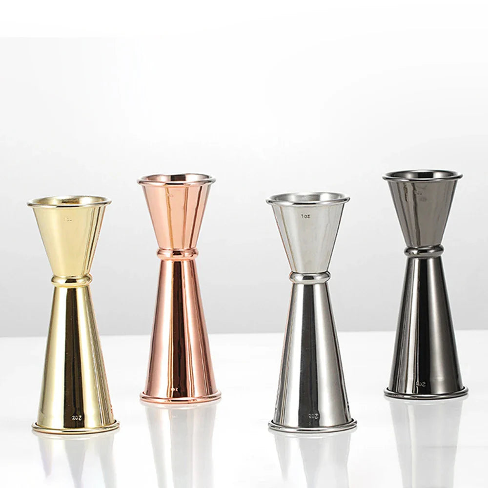 Stainless Steel Dual Shot Cocktail Jigger 1oz & 2oz Bar Measure