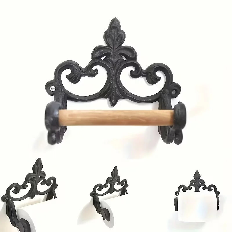 French Wrought Iron Wall Mount Toilet Paper Holder | Decor