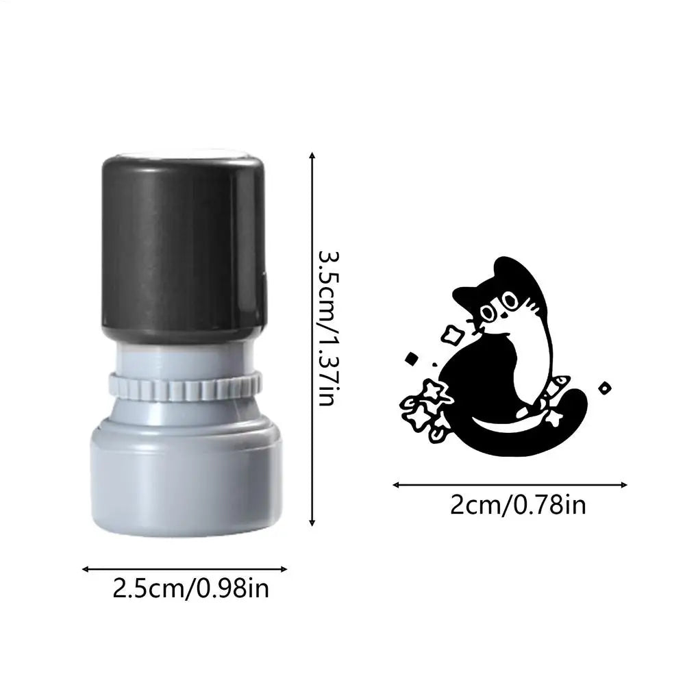 Cat Rubber Stamp – Cute Black Ink DIY Craft Stamp for Journals
