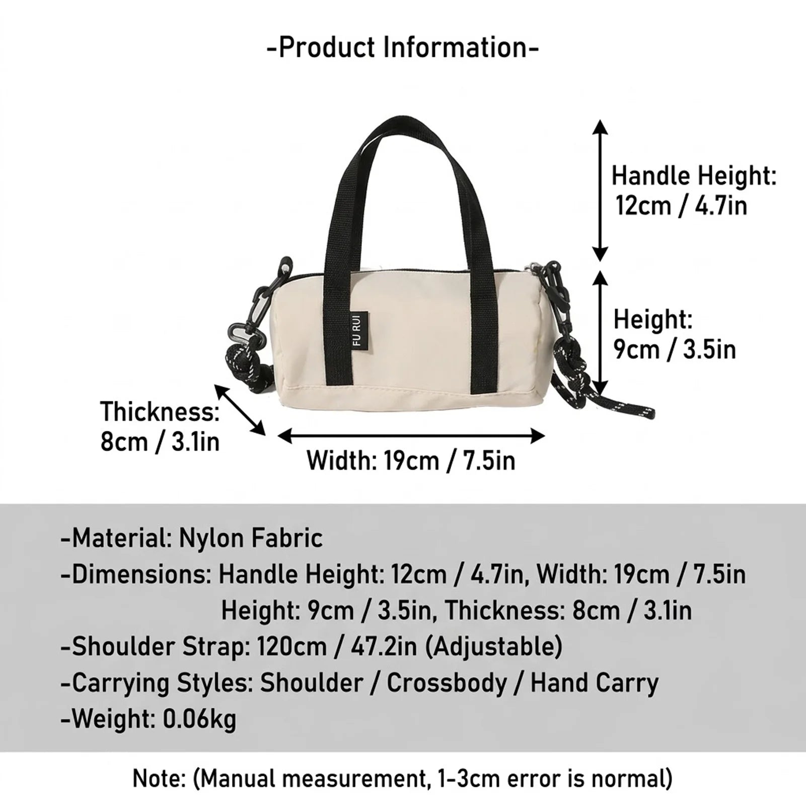 Nylon Handheld Crossbody Bag Unisex Compact And Versatile For Daily Use Peaceful Pleasures Health and Wellness