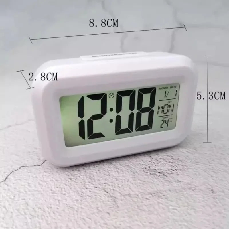 Modern LED Digital Alarm Clock with Calendar Temperature Display, Smart Desk Clock for Home Office Bedroom Decor, Snooze Night Peaceful Pleasures Health and Wellness