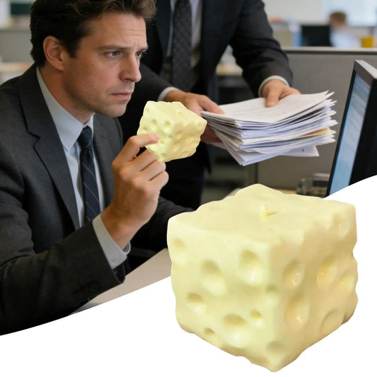 Jumbo Cheese Cube Fidget Squeeze Ball | Sensory Toy & Gift Fidget Squeeze Toy Peaceful Pleasures Health and Wellness