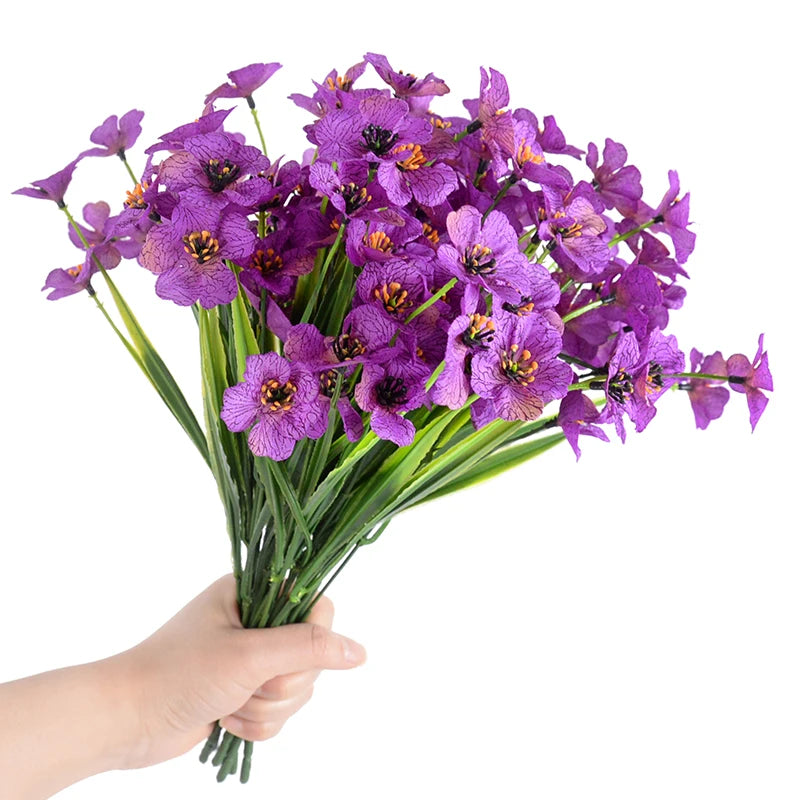 Artificial Violet Silk Flower Bouquet | Wedding & Home Decor