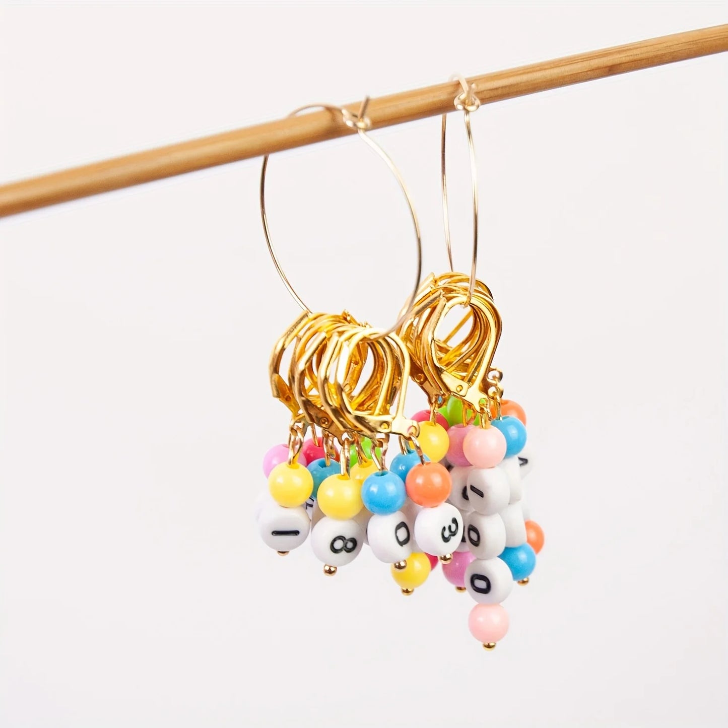 20 Pcs Number 0-100 Acrylic Beads Stitch Markers, Round Number Bead Crochet Knitting Stitch Marker Peaceful Pleasures Health and Wellness