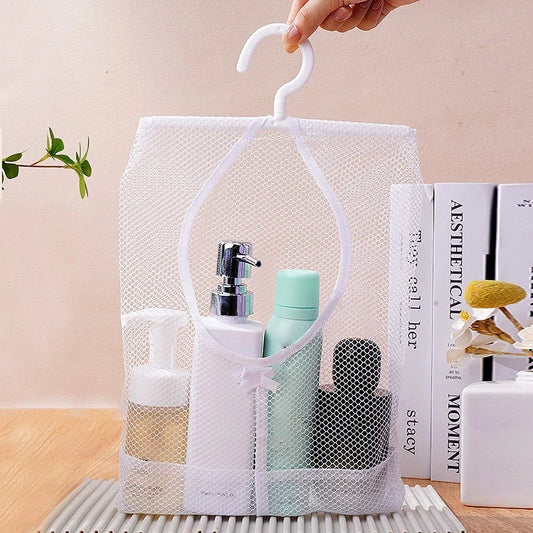 Hanging Mesh Storage Bag – Polyester Space-Saving Organizer Hanging Storage Bag Peaceful Pleasures Health and Wellness