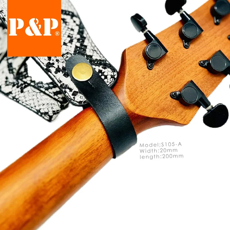 Headband Guitar Strap Hanging Retro Matte Cowhide Blue Dark Green Red
