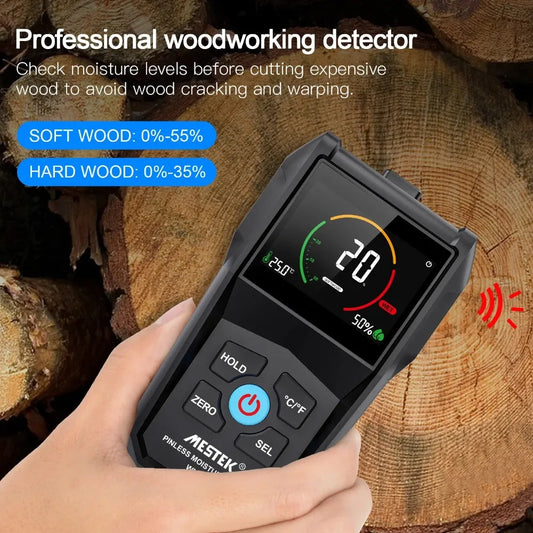 NEW WM700A Non-Contact Wood Moisture Tester Full Angle Inverted Wood Humidity Tester LCD Digital Nondestructive Humidity Meter Peaceful Pleasures Health and Wellness