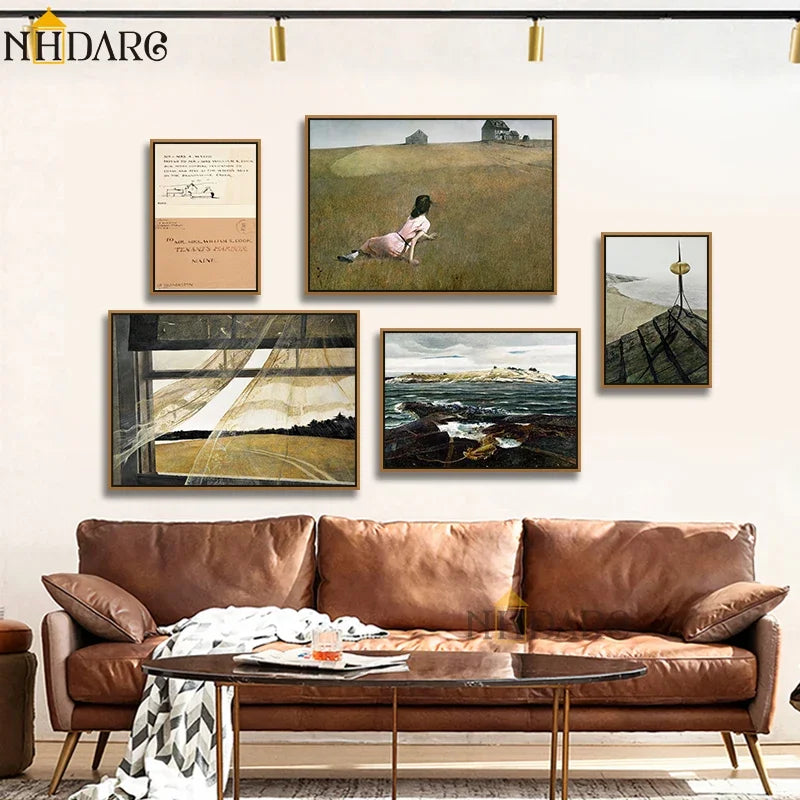 Scandinavian Minimalist Wall Art Classic Vintage Andrew Wyeth HD Canvas Poster Print Home Bedroom Living Room Decoration Peaceful Pleasures Health and Wellness