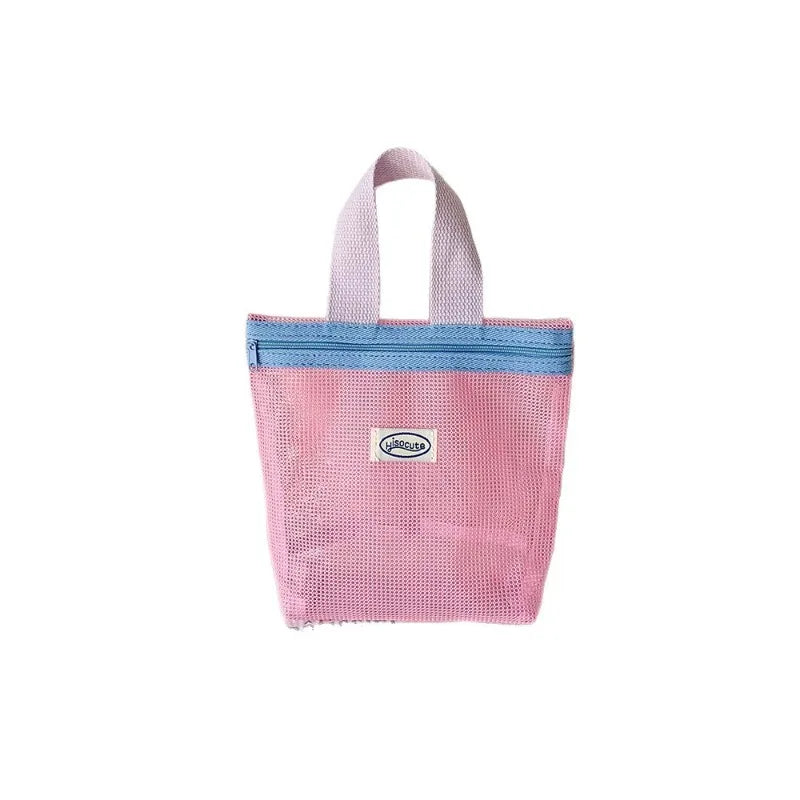 Simple Nylon Mesh Storage Bag for Students Outdoor Portable Sunglasses Skincare Products Storage and Toiletries Bag Peaceful Pleasures Health and Wellness