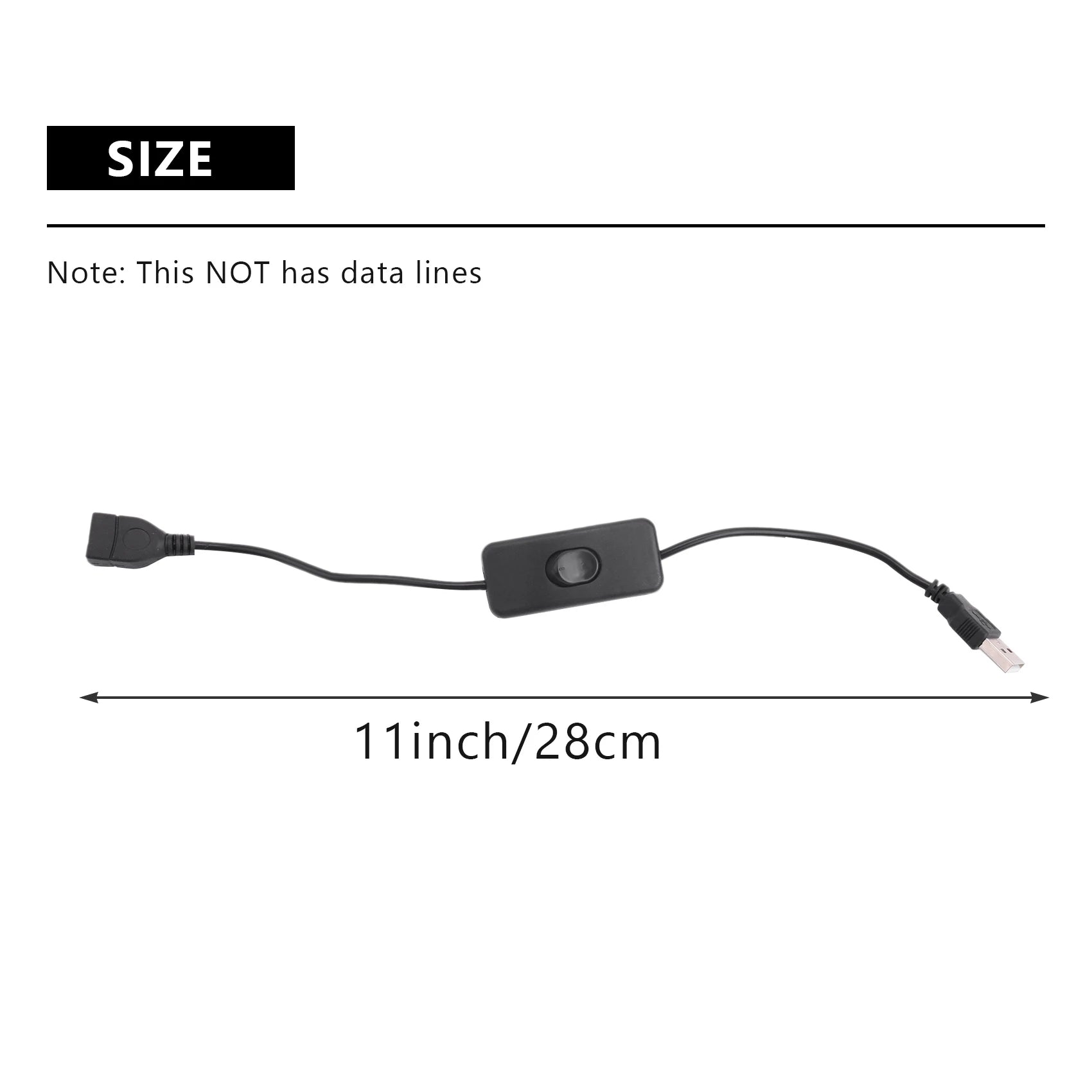 Y51A-USB A Male To Female Extension Cable With Switch On / Off Peaceful Pleasures Health and Wellness