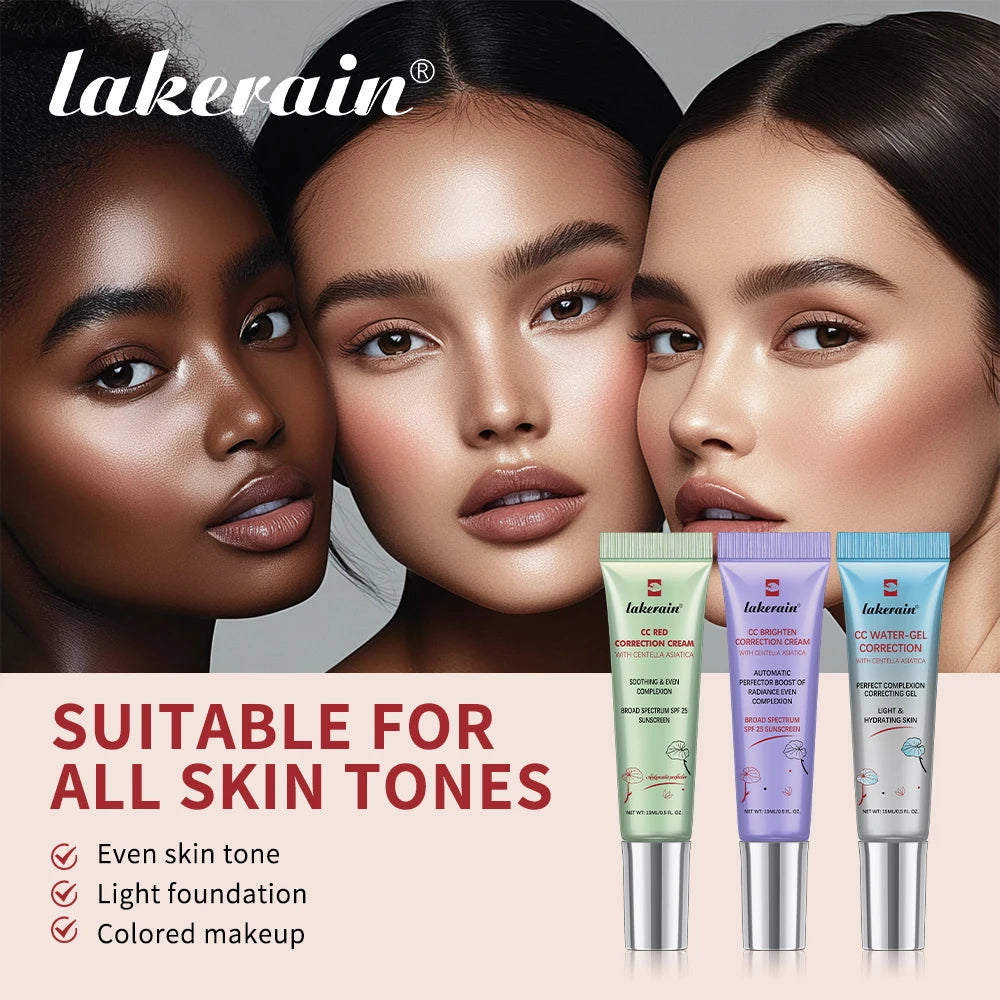 3Colors CC Cream Liquid-Based Full Coverage Cream Waterproof Long-Lasting Correct Redness Foundation erborian Korean Cosmetics Peaceful Pleasures Health and Wellness