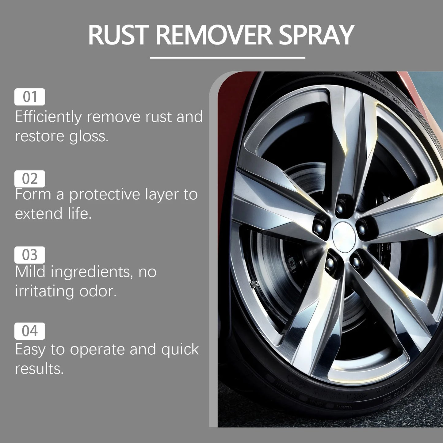 RayHong Wheel Hub Rust Remover Spray | Auto Wheel Cleaner
