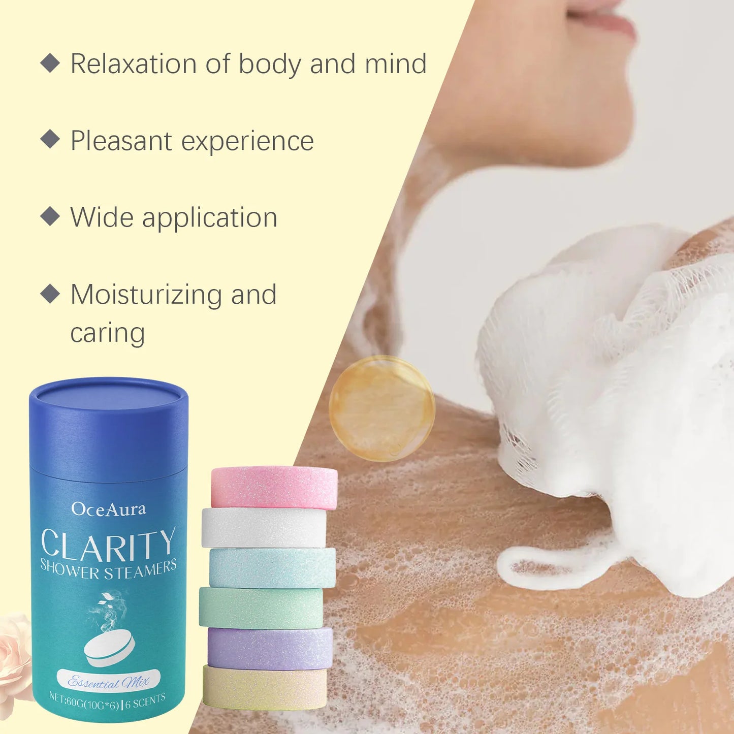 OceAura Aromatherapy Shower Tablet – Cleanse & Moisturize