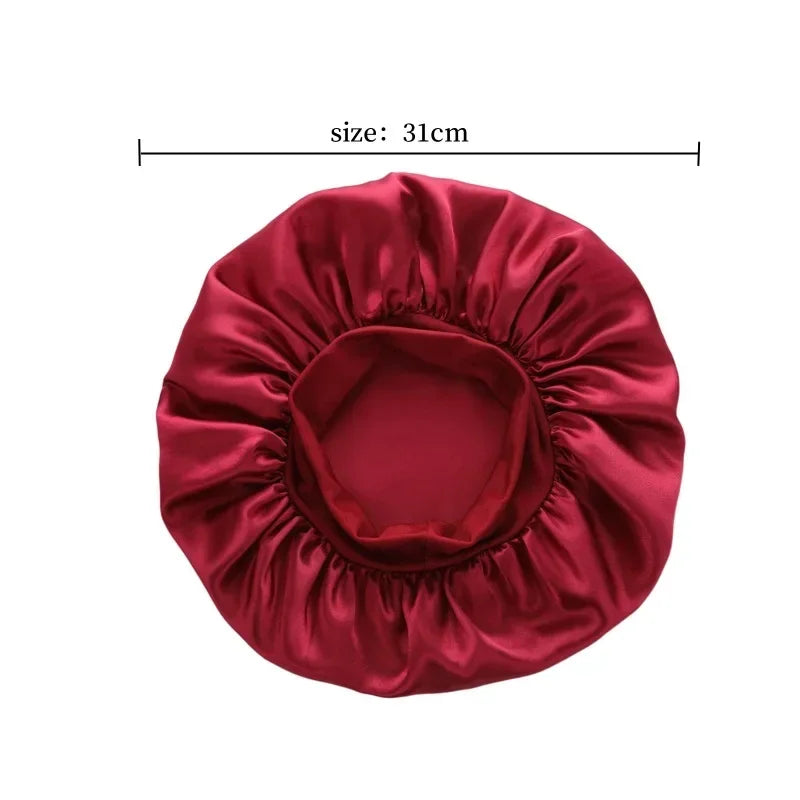 Women's Satin Solid Wide-brimmed Sleeping Hat Night Sleep Cap Hair Care Bonnet Nightcap for Women Men Unisex Cap Bonnet De Nuit Peaceful Pleasures Health and Wellness