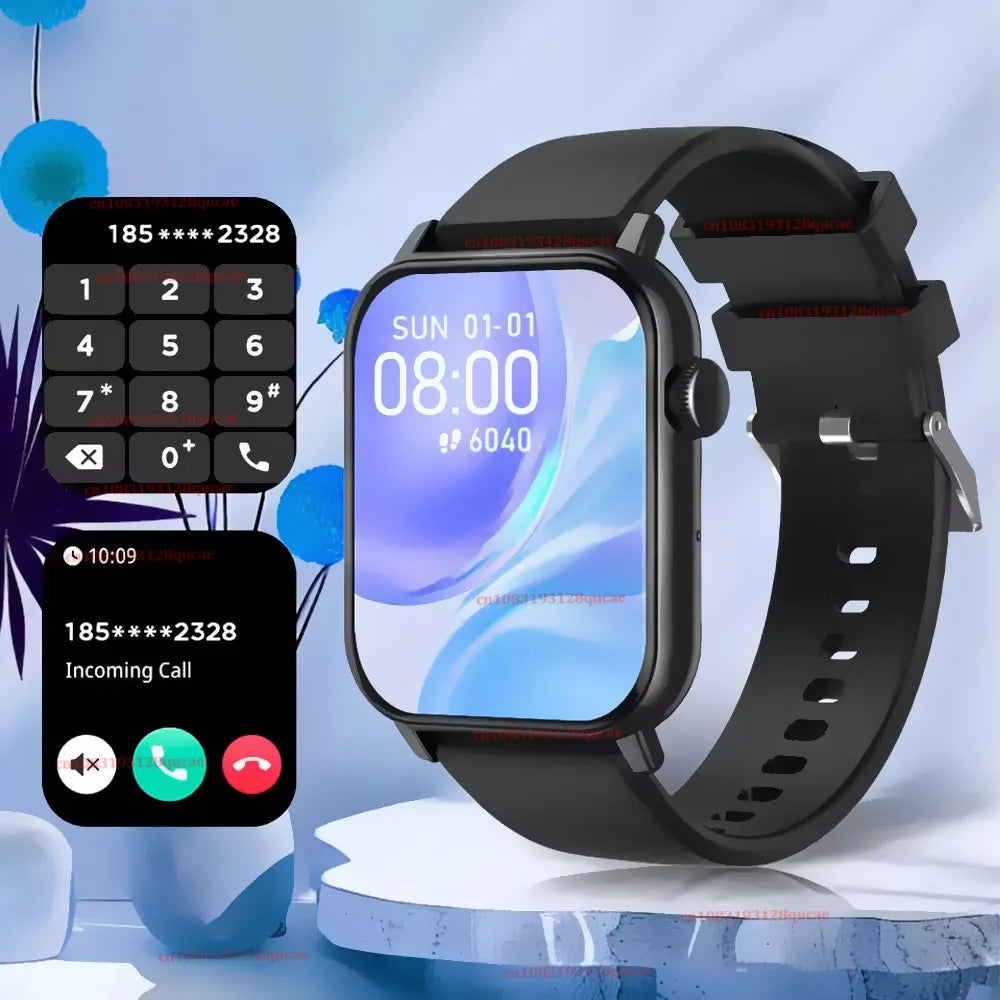 2026 New Smart Watch with Voice Calling Health Monitor IP68 Water Resistance Smart Notifications Voice Assistant Smartwatch Hw12 Peaceful Pleasures Health and Wellness Black