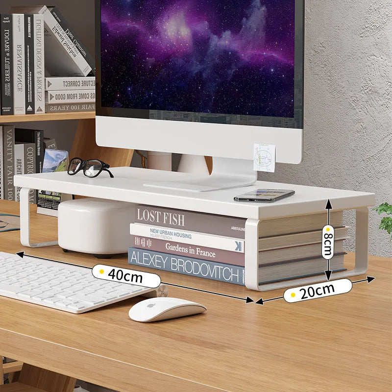 Monitor Stand Desk Organizer Shelf – Iron Riser Storage Rack