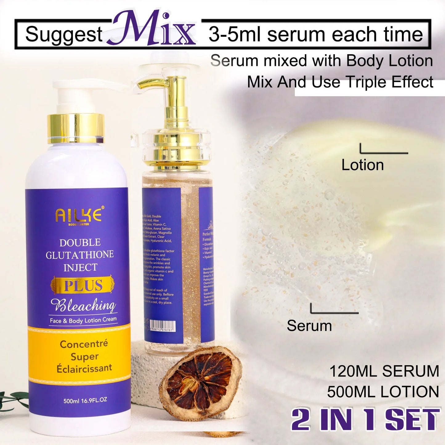 AILKE Double Glutathione Brightening Serum – Dark Spot 120ml