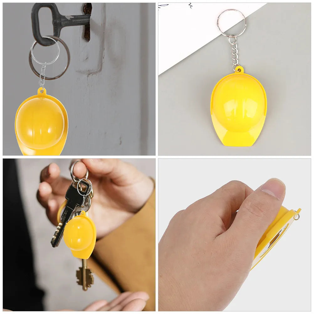 4Pcs Safety Hat Bottle Opener Keychain Creative Construction Party Favors Mini Construction Hat Pendant Key Chains for Builders Peaceful Pleasures Health and Wellness