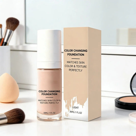 Color-Changing Liquid Foundation | Dewy, Full Coverage 30ml Liquid Foundation Peaceful Pleasures Health and Wellness